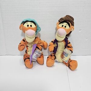 Lot Of 2 Tigger Plush Toy Set - Orange and Brown